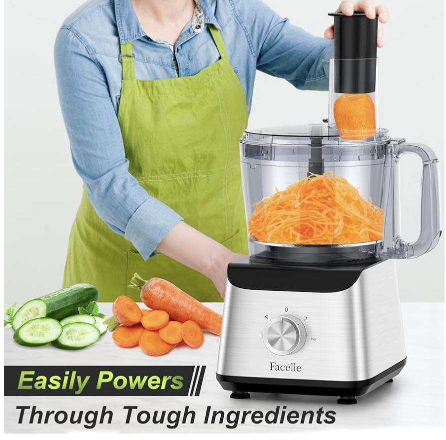 558066565_732450563148491_8621711465043750237_n Facelle Electric Food Processor – 10-Cup Large Bowl with 6.8oz Grinder, 600W Vegetable Chopper for Mincing, Dicing, Shredding, Pureeing & Dough Kneading (Used Like New) - Image 1