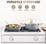 8-Piece Nonstick Granite Cookware Set – Durable Pots and Pans Set for Home Kitchen, Grey - Image 2