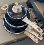 8-Piece Nonstick Granite Cookware Set – Durable Pots and Pans Set for Home Kitchen, Grey - Image 5